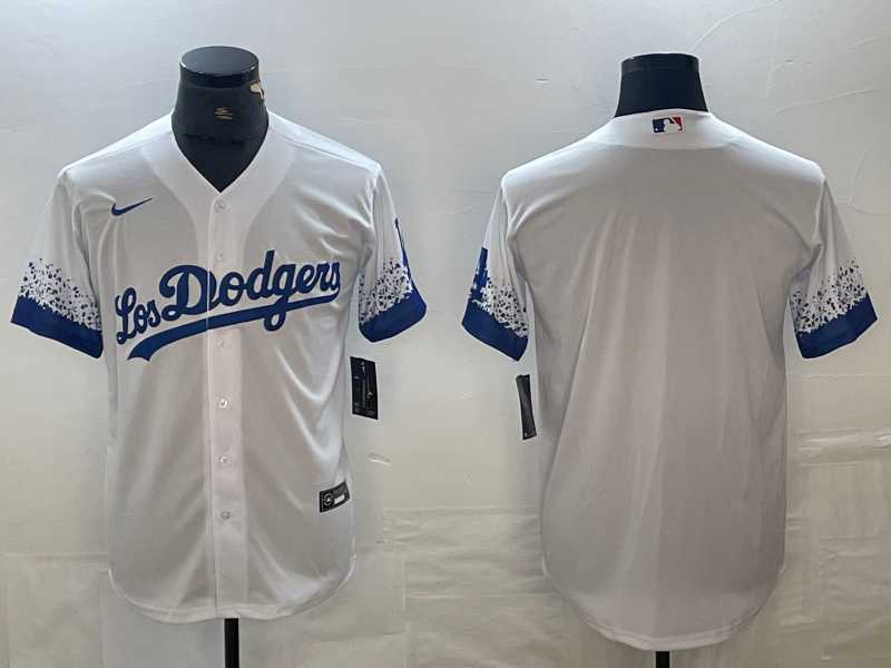 Mens Los Angeles Dodgers White Blank City Connect Cool Base Stitched Baseball Jersey->los angeles dodgers->MLB Jersey